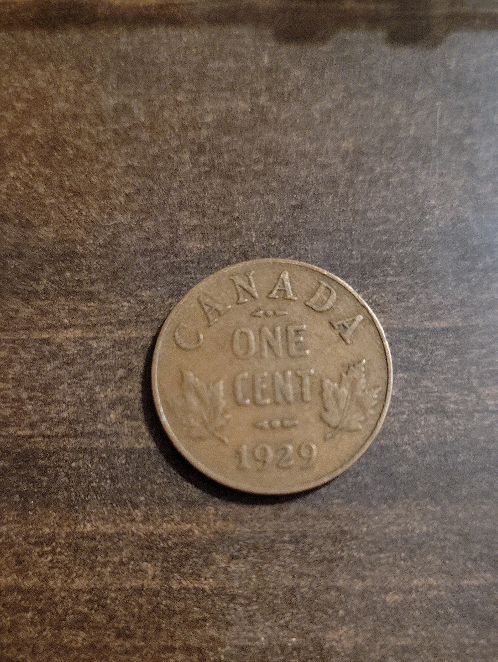 Vintage 1929 Canadian One Cent Coin - Brown